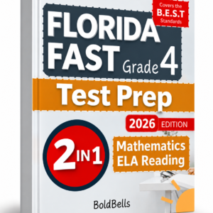 Florida FAST Grade 4 Mathematics and ELA Reading 2 in 1 Test Prep
